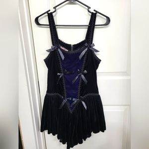 Jeannie Nitro Velvet Dress, Black and Purple